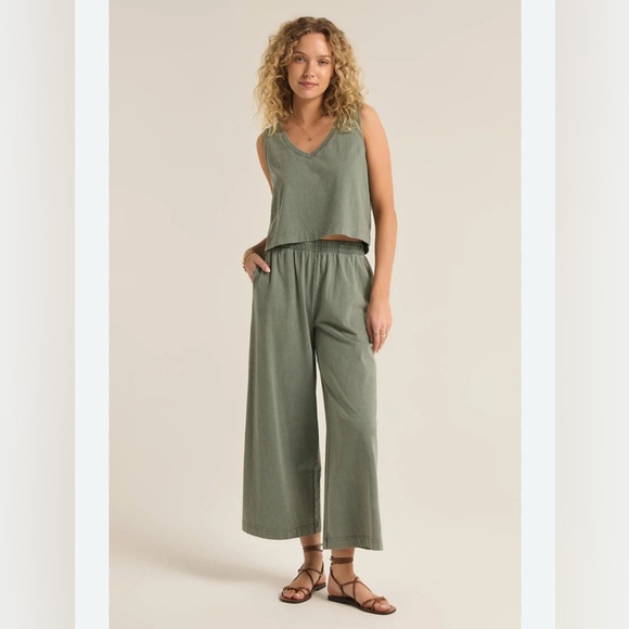 Z Supply Green Tank and Pants Set XL Excellent Condition - Picture 1 of 9